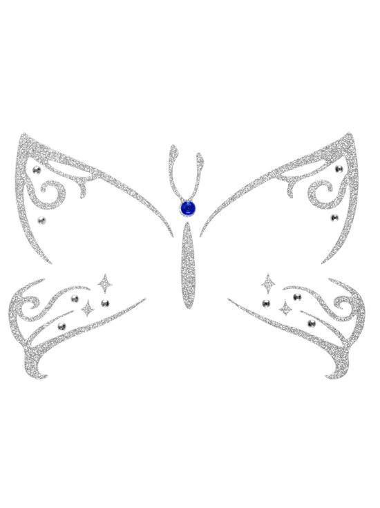 Decoração adesiva de rosto de borboleta