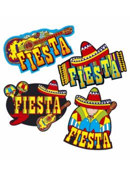 Decoração de festa mexicana 55 cm Conjunto 4