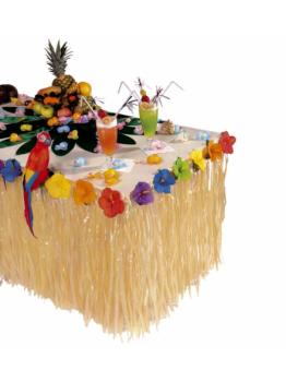 Decoração de mesa luxuosa com flores de hibisco havaiano 275 x 75 cms