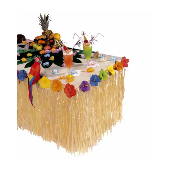 Decoração de mesa luxuosa com flores de hibisco havaiano 275 x 75 cms