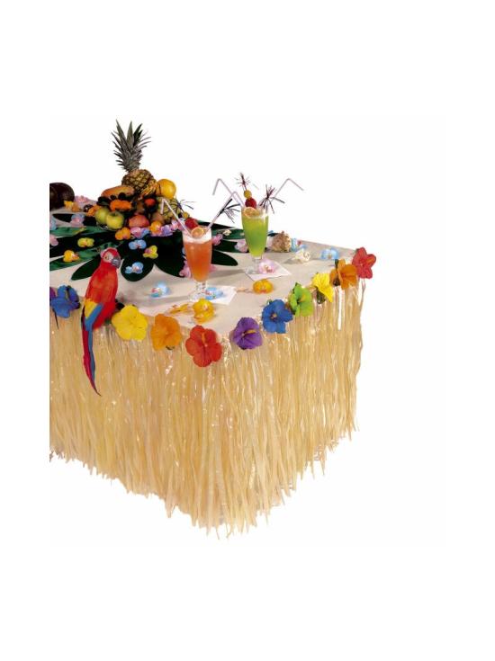 Decoração de mesa de luxo com flor de hibisco havaiano, 275 x 75 cm