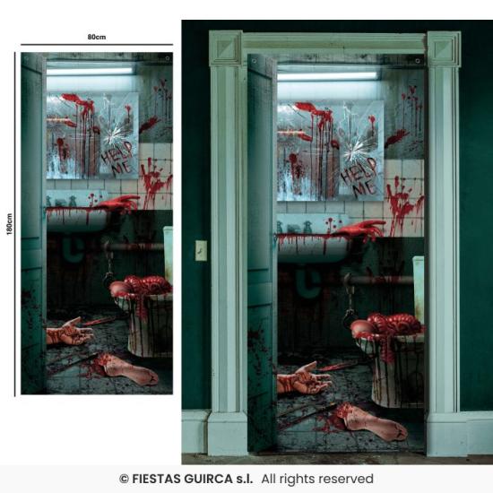 Decoração de porta de terror 80x180 cm