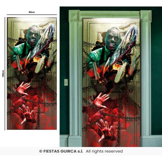 Decoração de porta de terror 80x180 cm