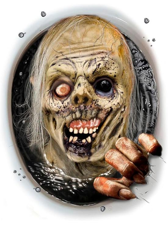 Decoração para Banheiro (30x40 cm) - Decoração de Parede, Porta e Janela para Festas de Halloween e Celebrações de Terror - Ideal para Ambientes Assustadores - Multicolorida