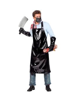 Avental de Halloween de açougueiro psicótico para adultos