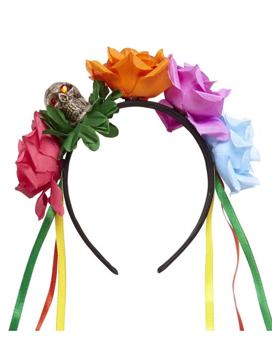 Tiara de 5 Rosas com Caveira