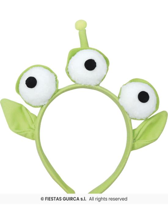 Tiara de alienígena verde de três olhos para fantasia