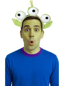 Tiara de alienígena verde de três olhos para fantasia