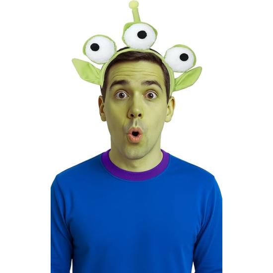 Tiara de alienígena verde de três olhos para fantasia