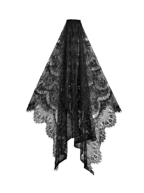 Tiara com véu preto – Acessório de fantasia para o Halloween e festas de terror.