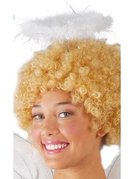 Faixa de cabeça de anjo de penas.