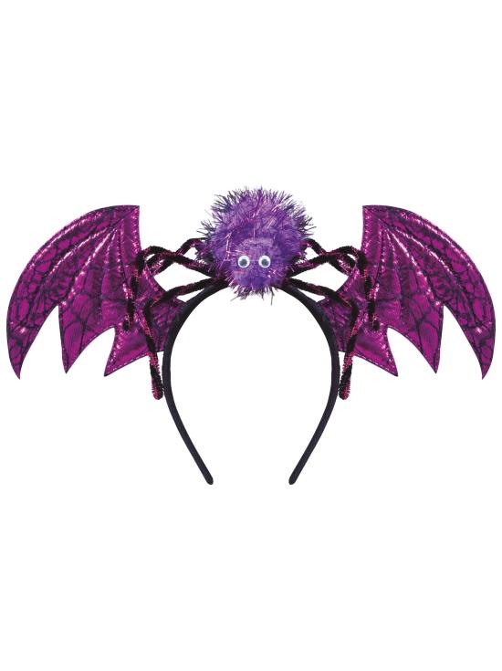 Tiara de Halloween de morcego roxo