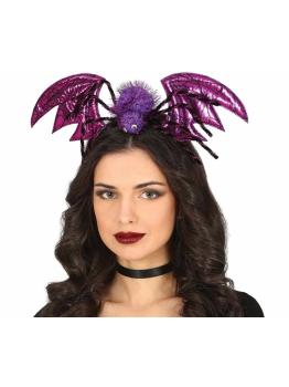 Tiara de Halloween de morcego roxo