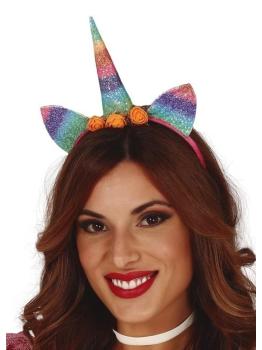 Tiara de unicórnio colorida