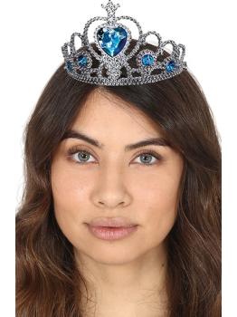 Tiara Dourada com Pedras Azuis