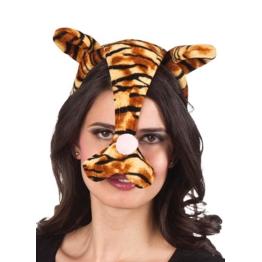 Tiara de tigre com fantasia de orelhas