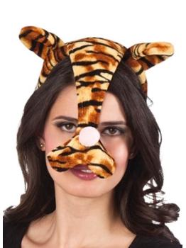 Tiara de tigre com fantasia de orelhas