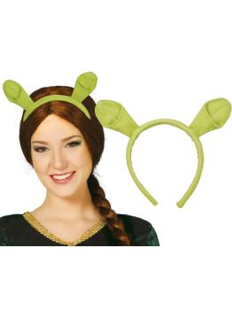Tiara verde estilo Shrek da Fiona com orelhas de ogro