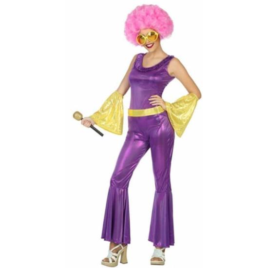 Fato disco lilás dos anos 70 para mulher Fato disco lilás dos anos 70 para mulher