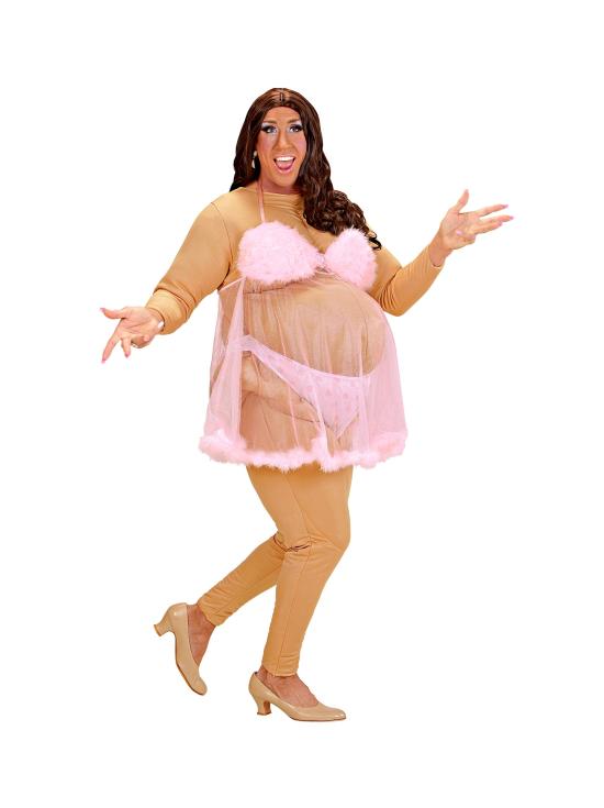 Fantasia de Bailarina Stripper Super Gorda, Tamanho Único, Adulto Masculino