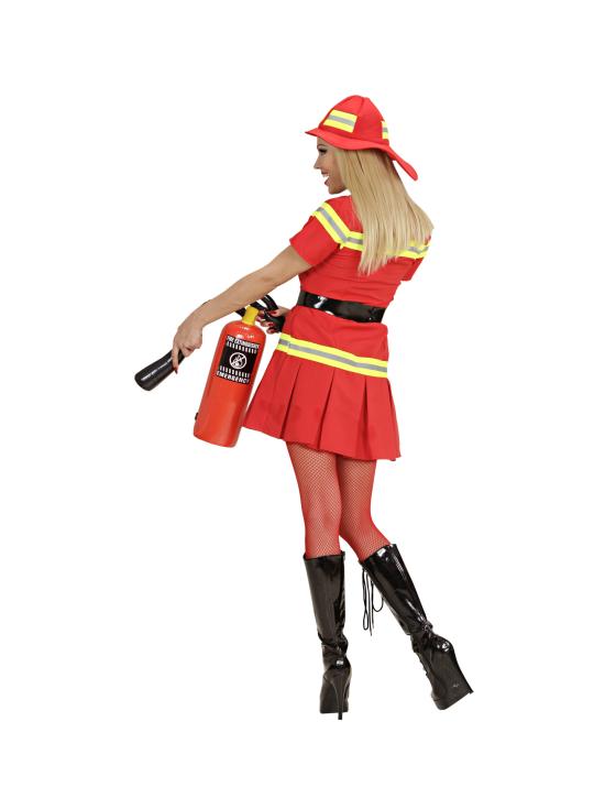 Fantasia sexy de bombeiro vermelho para adulto
