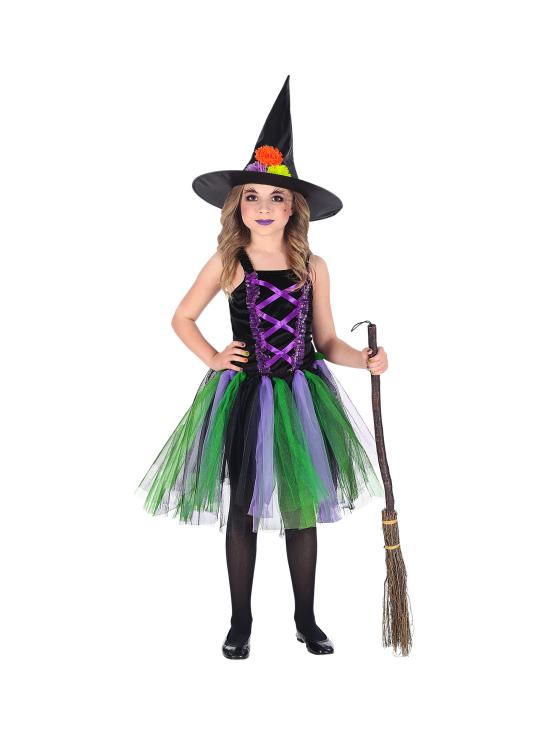 Linda fantasia de bruxa para menina