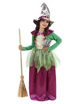 Fantasia infantil de bruxa verde