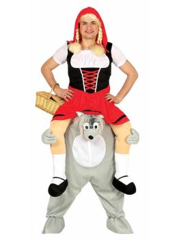 Fantasia de Chapeuzinho Vermelho nos Ombros do Lobo, Tamanho Único, Adulto Masculino