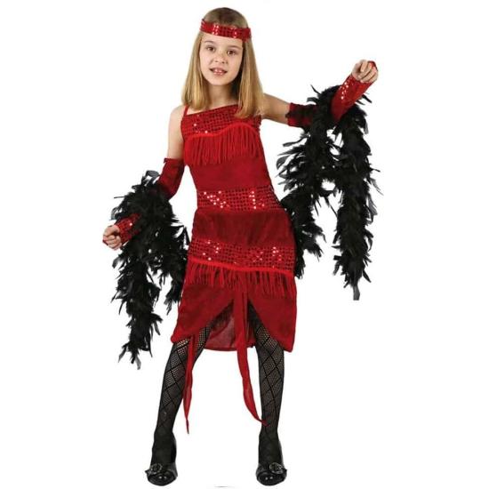 Fantasia infantil vermelha de Charleston dos anos 20 Fantasia infantil vermelha de Charleston dos anos 20