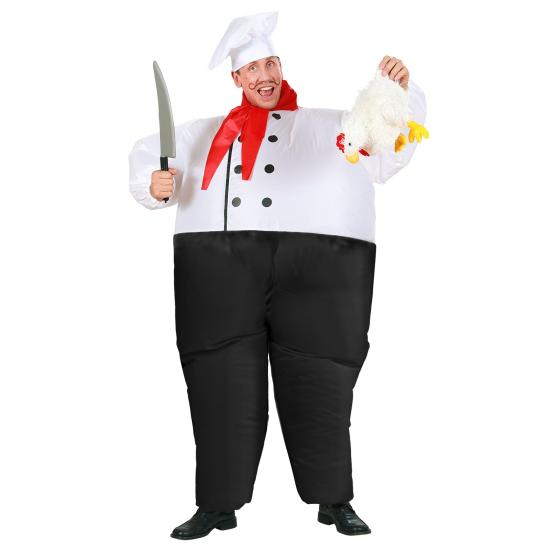 Fantasia inflável de chef tamanho único Fantasia inflável de chef tamanho único
