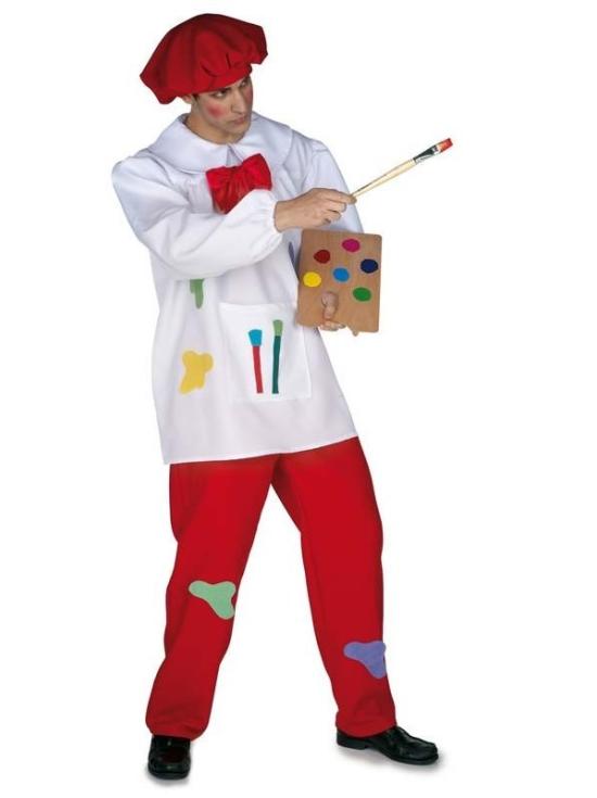 Fantasia de Pintor com Pincel Fino, tamanho adulto