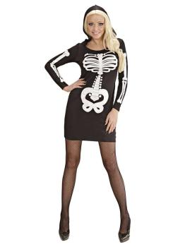 Fantasia de Halloween esqueleto glamour adulto