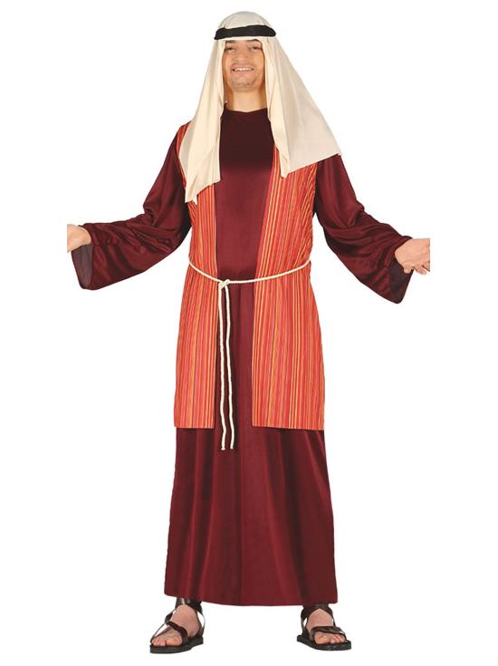 Fato de pastor hebreu vermelho para adulto