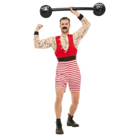 Fato de homem forte de circo tatuado para adulto Fato de homem forte de circo tatuado para adulto