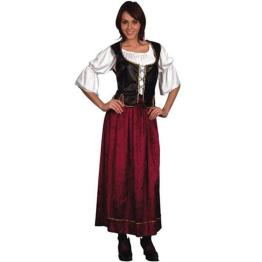 Traje de bartender medieval adulto tamanho único T-4