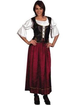 Traje de bartender medieval adulto tamanho único T-4