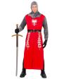 Fantasia adulta de rei medieval vermelho