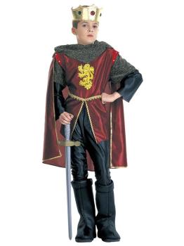 Fantasia de Rei Medieval Vermelha Infantil