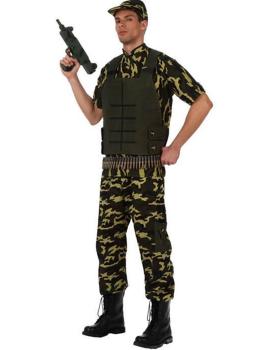 Traje de colete de soldado camuflado adulto