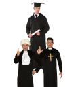 Juiz de fantasias 3 em 1, sacerdote e estudante adulto