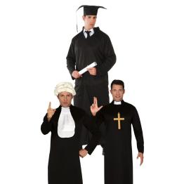 Juiz de fantasias 3 em 1, sacerdote e estudante adulto