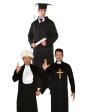 Juiz de fantasias 3 em 1, sacerdote e estudante adulto