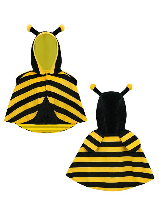Fantasia de Abelha de Pelúcia (Poncho com Capuz) para Bebê