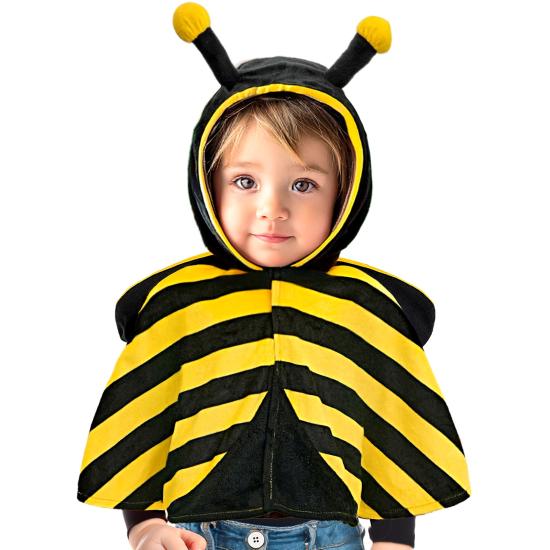 Fantasia de Abelha de Pelúcia (Poncho com Capuz) para Bebê Fantasia de Abelha de Pelúcia (Poncho com Capuz) para Bebê