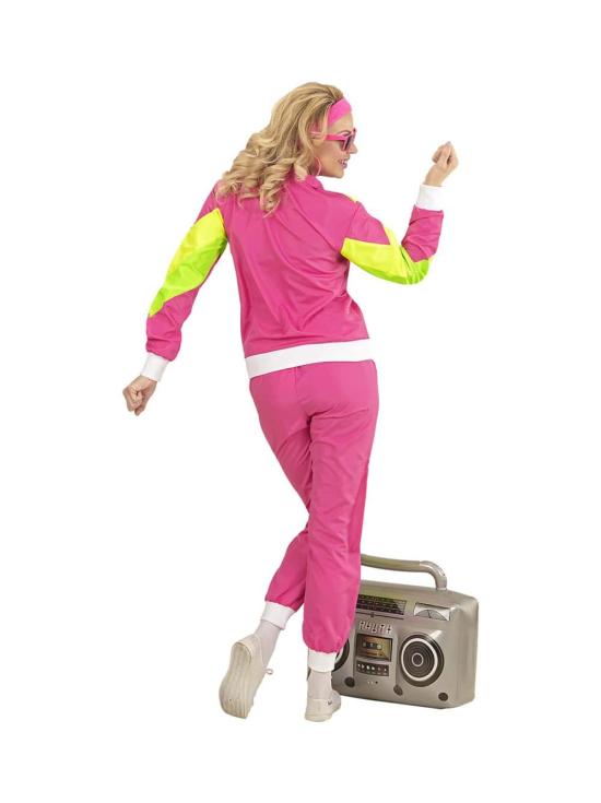 Fato de treino fúcsia dos anos 80 para adulto