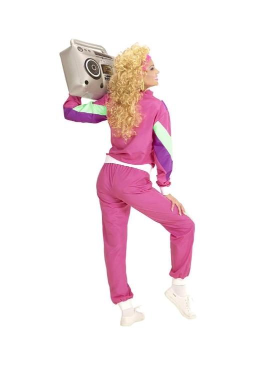 Conjunto de treino fúcsia estilo anos 80 para adultos