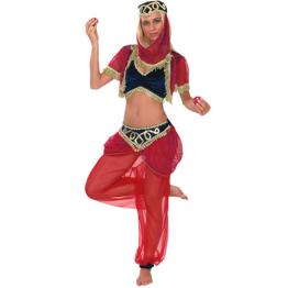 Fantasia de dançarina de harém árabe adulto