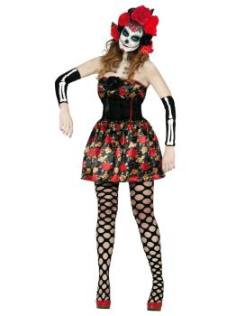 Fato de Catrina preta para adulto.