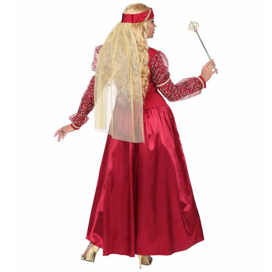Fato de senhora medieval vermelha de luxo para adulto Fato de senhora medieval vermelha de luxo para adulto