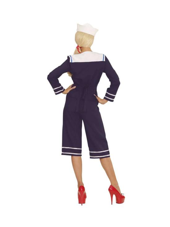 Fantasia de marinheiro pin-up dos anos 50 para adultos